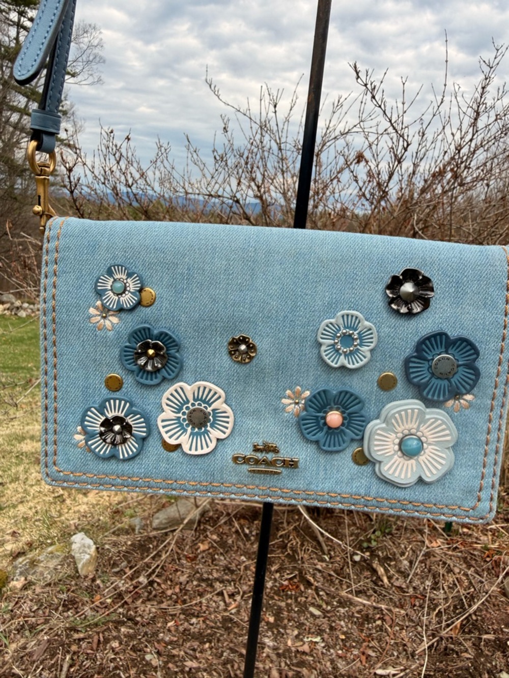 Coach Hayden Denim tea rose  crossbody bag - Picture 3 of 15